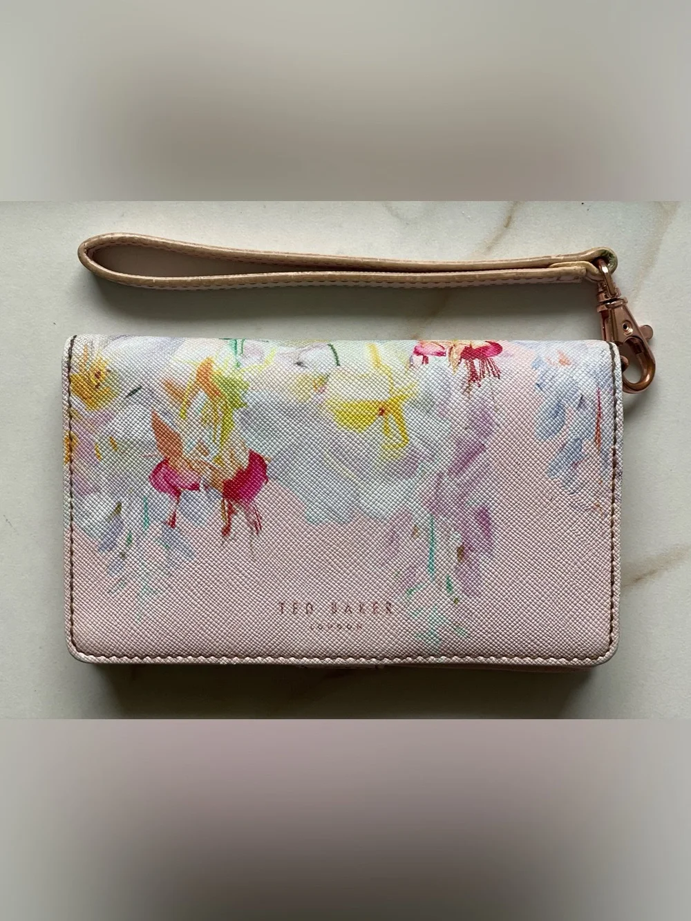 Ted Baker London Hanging Garden Floral Crosshatch Bifold Leather Wallet